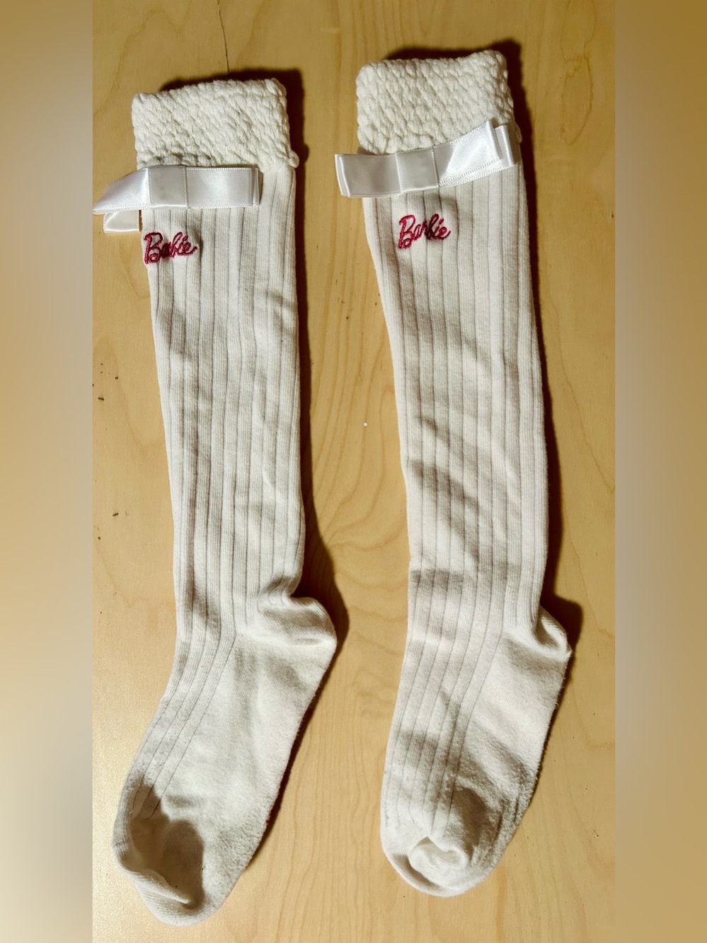 Miniso Barbie Ribbed Cotton Blend Socks with Bow